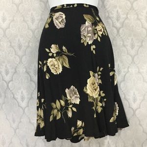 Vintage Express Floral Midi Skirt